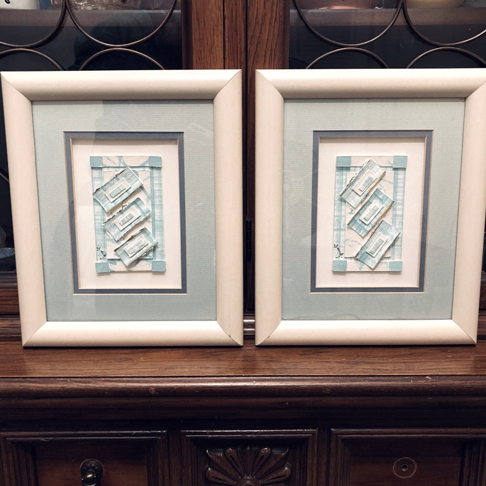 Framed cast paper wall art (matching set)
